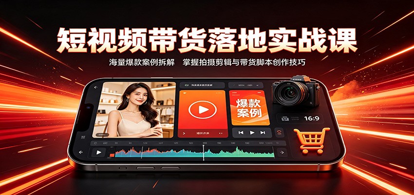 短视频带货落地实战课：海量爆款案例拆解，掌握拍摄剪辑与带货脚本创作技巧网赚项目-副业赚钱-互联网创业-资源整合老八网赚资源