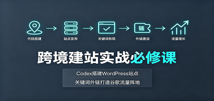 跨境建站实战必修课：Codex搭建WordPress站点，关键词外链打造谷歌流量阵地网赚项目-副业赚钱-互联网创业-资源整合老八网赚资源