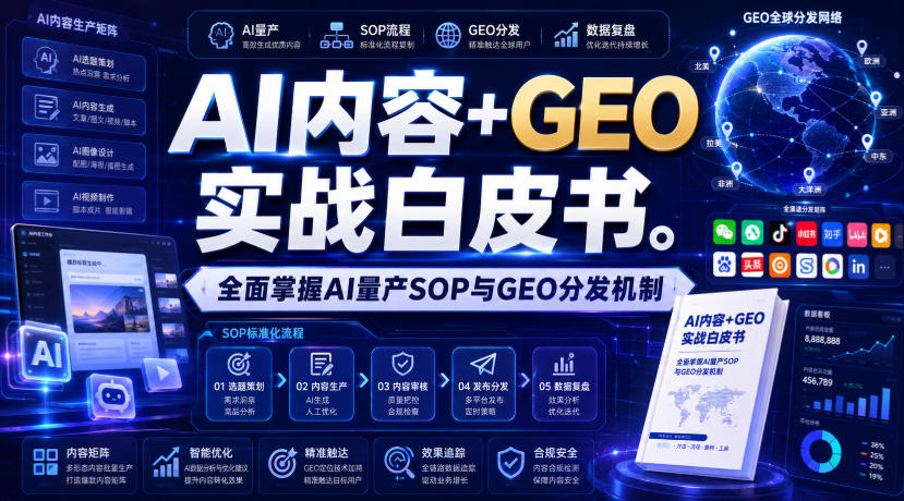 AI内容+GEO实战白皮书，全面掌握AI量产SOP与GEO分发机制【文档】网赚项目-副业赚钱-互联网创业-资源整合老八网赚资源