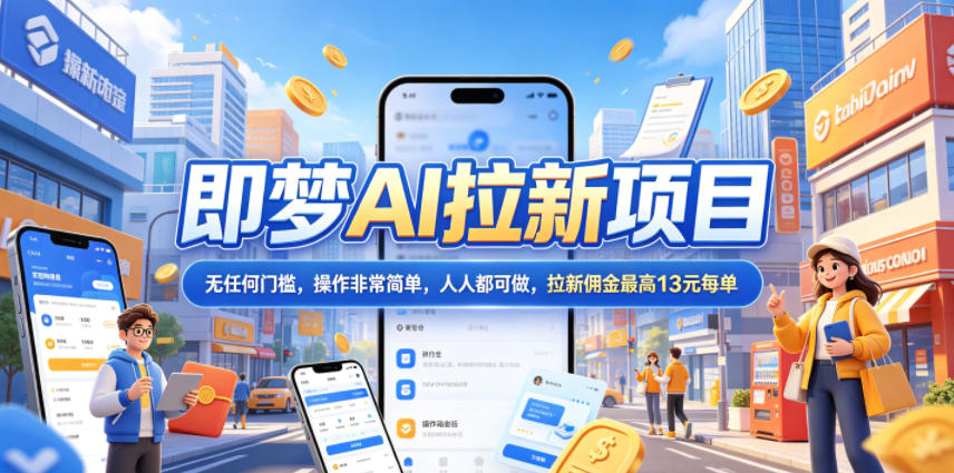 2026年即梦AI拉新项目最新玩法，无任何门槛，操作非常简单，人人都可做，拉新佣金最高13米每单(更新08月07日)网赚项目-副业赚钱-互联网创业-资源整合老八网赚资源