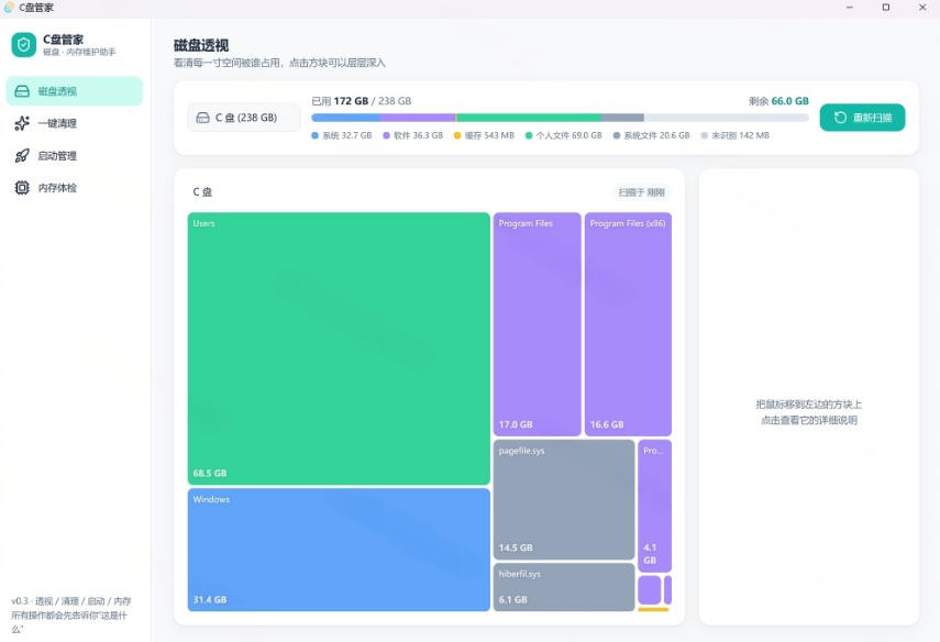 329620448296ecd90c20a213ac76cf97.jpeg Windows超轻量的C盘管家!超级有特点,支持磁盘分析及清理提醒,2M大小体积,完全免费C盘管家
