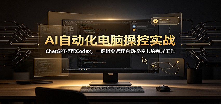 AI自动化电脑操控实战：ChatGPT搭配Codex，一键指令远程自动操控电脑完成工作网赚项目-副业赚钱-互联网创业-资源整合老八网赚资源
