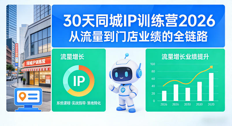30天同城IP训练营2026年，从流量到门店业绩的全链路(0808更新)网赚项目-副业赚钱-互联网创业-资源整合老八网赚资源