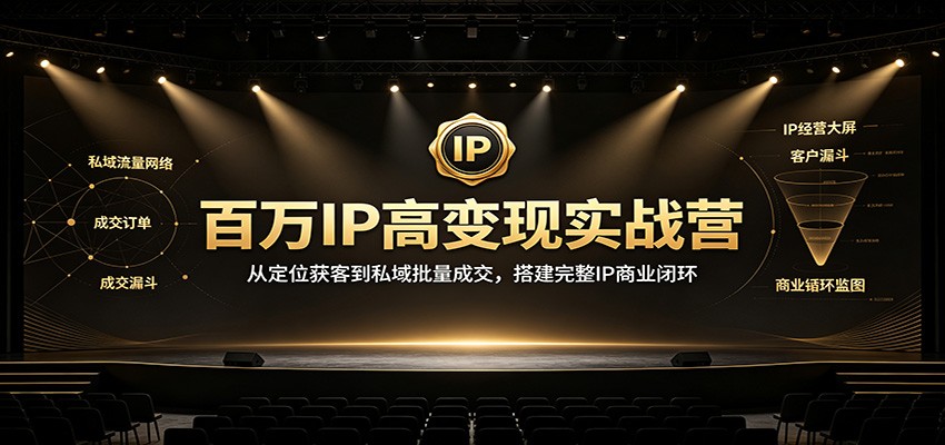 百万IP高变现实战营：从定位获客到私域批量成交，搭建完整IP商业闭环网赚项目-副业赚钱-互联网创业-资源整合老八网赚资源