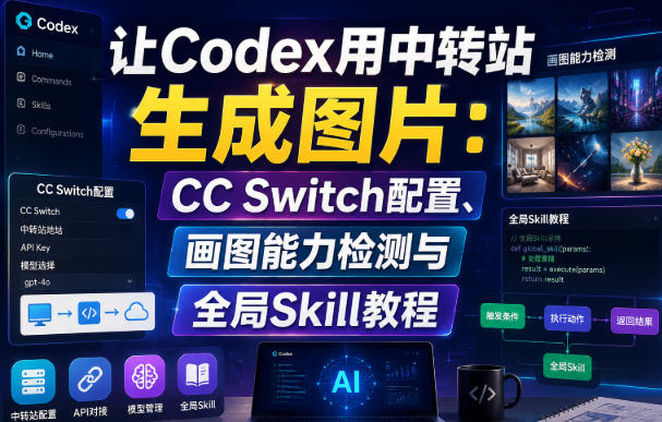 让Codex用中转站生成图片：CC Switch配置、画图能力检测与全局Skill教程网赚项目-副业赚钱-互联网创业-资源整合老八网赚资源