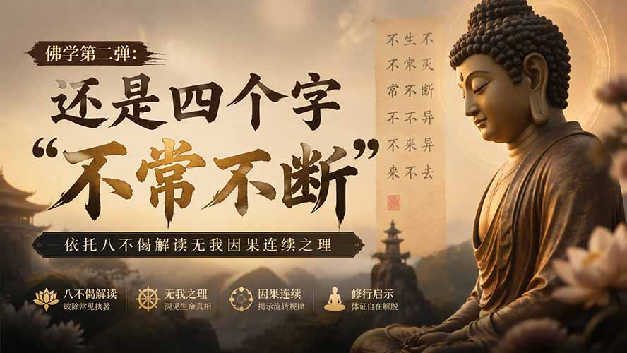 付费文章：佛学第二弹：还是四个字“不常不断”依托八不偈解读无我因果连续之理网赚项目-副业赚钱-互联网创业-资源整合老八网赚资源