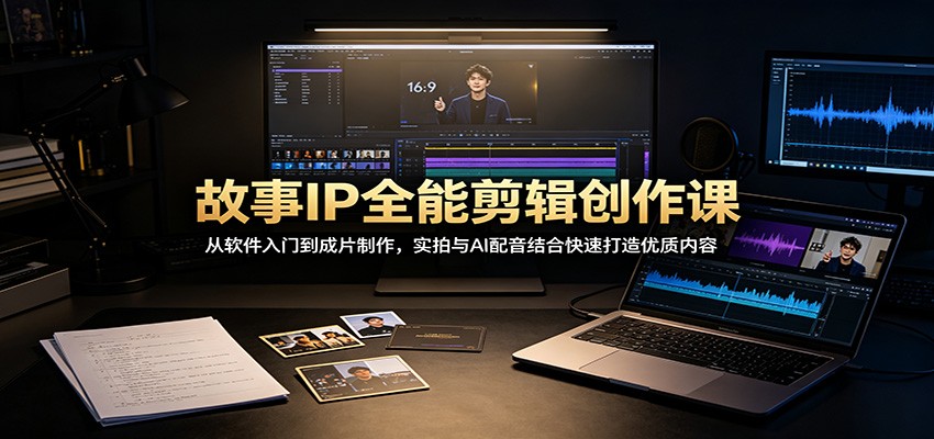 故事IP全能剪辑创作课：从软件入门到成片制作，实拍与AI配音结合快速打造优质内容网赚项目-副业赚钱-互联网创业-资源整合老八网赚资源