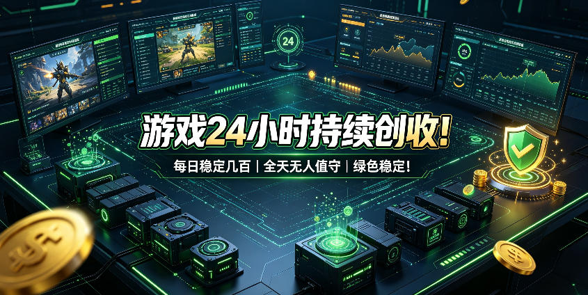 游戏24小时持续创收！每日稳定几百，全天无人值守，绿色稳定！【揭秘】网赚项目-副业赚钱-互联网创业-资源整合老八网赚资源