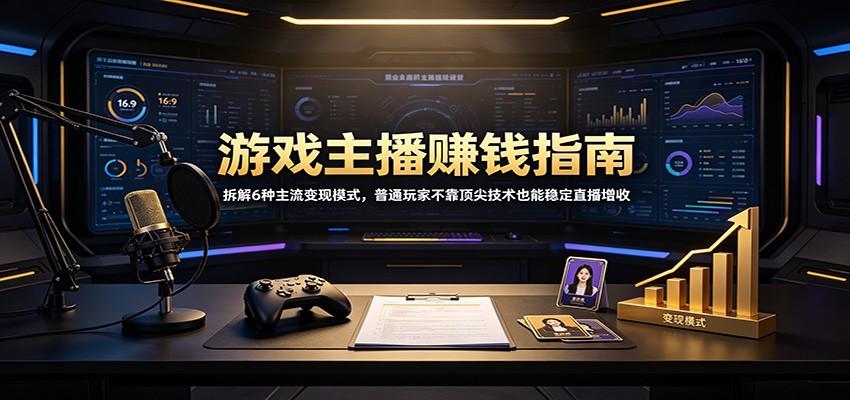 游戏主播赚钱指南：拆解6种主流变现模式，普通玩家不靠顶尖技术也能稳定直播增收网赚项目-副业赚钱-互联网创业-资源整合老八网赚资源