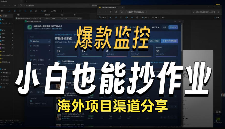 抖音爆款数据监控工具_海外网盘拉新渠道网赚项目-副业赚钱-互联网创业-资源整合老八网赚资源