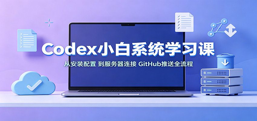 Codex小白系统学习课：小从安装配置，到服务器连接、GitHub推送全流程网赚项目-副业赚钱-互联网创业-资源整合老八网赚资源
