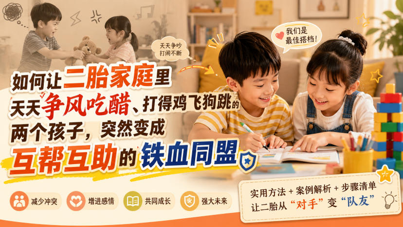 付费文章：如何让二胎家庭里天天争风吃醋、打得鸡飞狗跳的两个孩子，突然变成互帮互助的铁血同盟？网赚项目-副业赚钱-互联网创业-资源整合老八网赚资源