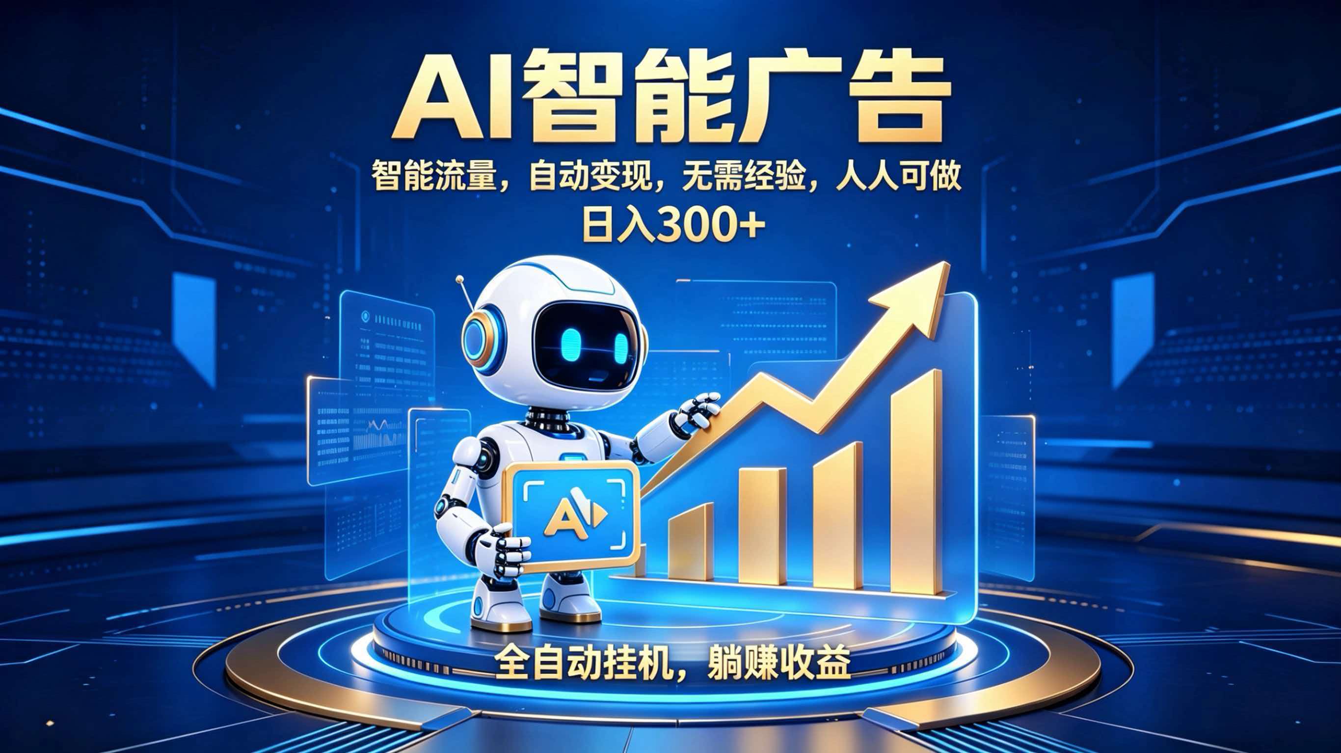轻资产新赛道，全自动AI广告，打造持续收益网赚项目-副业赚钱-互联网创业-资源整合老八网赚资源