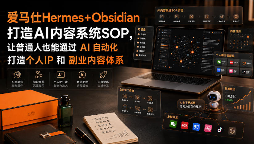 4f006e40054f914fa8ff975c9477163f.jpeg 爱马仕Hermes+Obsidian打造AI内容系统SOP,让普通人也能通过 AI 自动化打造个人IP 和 副业内容体系