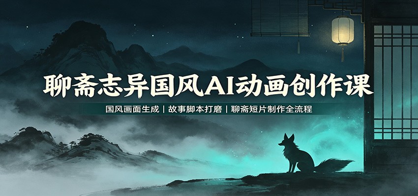 聊斋志异国风AI动画创作课：国风画面生成，故事脚本打磨，聊斋短片制作全流程网赚项目-副业赚钱-互联网创业-资源整合老八网赚资源