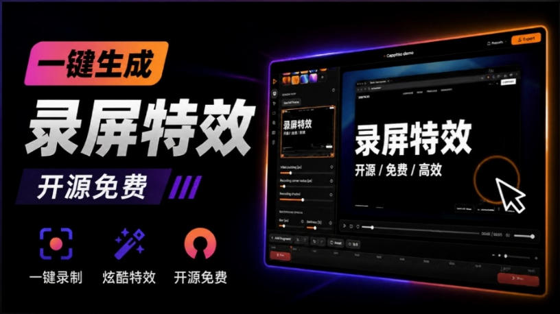 abc95d40e79f58a77ff960b7a759ee38.jpeg Windows录屏神器来了!一键添加自动缩放、光标润色与画面美化效果,轻松省下笔录屏软件费用Capptivo