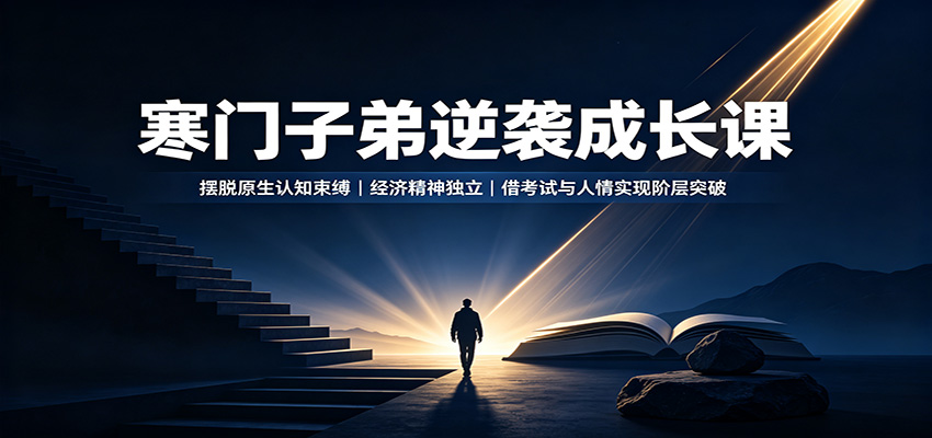 寒门子弟逆袭成长课：摆脱原生认知束缚，经济精神独立，借考试与人情实现阶层突破网赚项目-副业赚钱-互联网创业-资源整合老八网赚资源