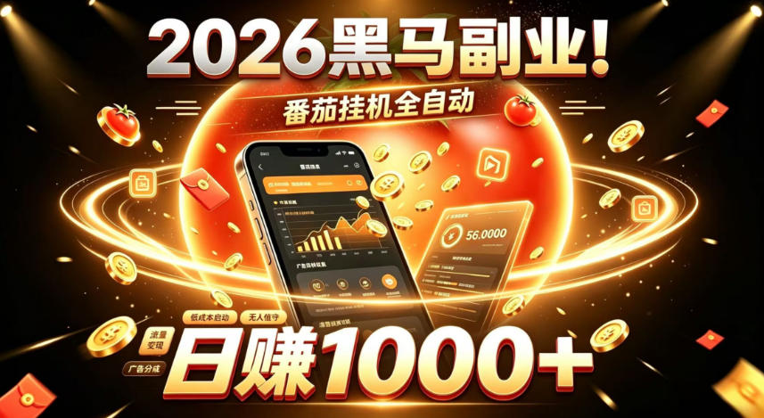 2026黑马副业！番茄挂G全自动日入1000+，操作最简单、门槛最低的线上轻资产项目【揭秘】网赚项目-副业赚钱-互联网创业-资源整合老八网赚资源