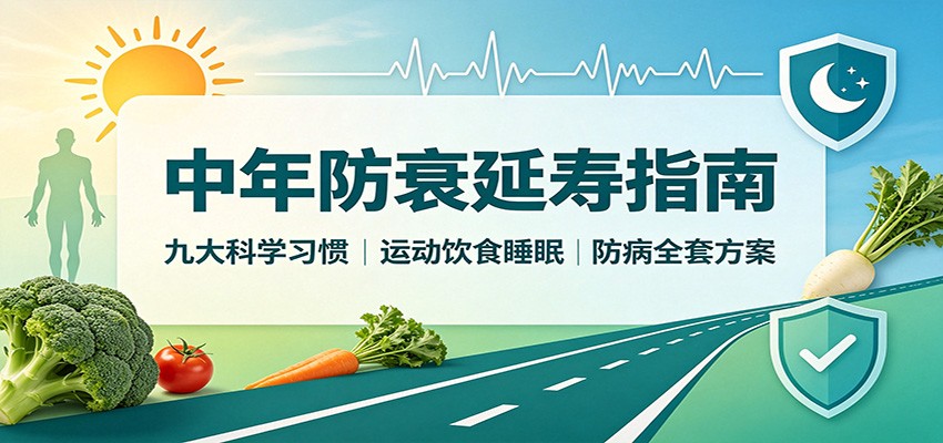 中年防衰延寿指南：九大科学习惯，运动饮食睡眠防病全套方案网赚项目-副业赚钱-互联网创业-资源整合老八网赚资源