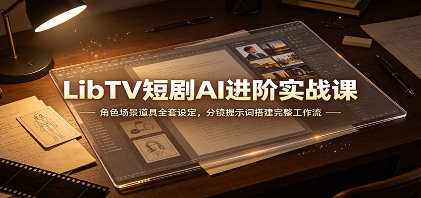 LibTV短剧AI进阶实战课：角色场景道具全套设定，分镜提示词搭建完整工作流网赚项目-副业赚钱-互联网创业-资源整合老八网赚资源