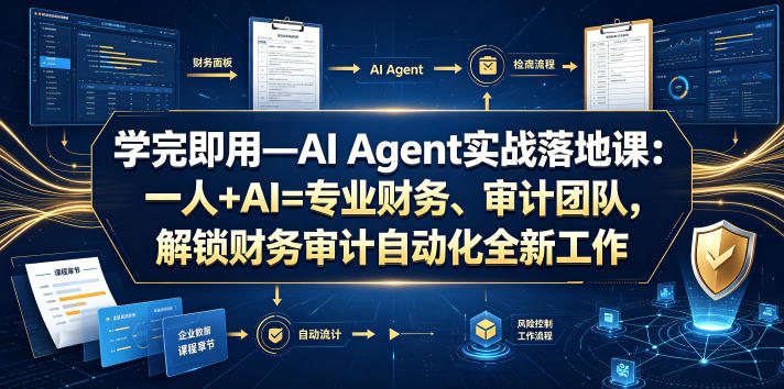 学完即用—AI Agent实战落地课：一人+AI=专业财务、审计团队，解锁财务审计自动化全新工作模式(更新0818)网赚项目-副业赚钱-互联网创业-资源整合老八网赚资源