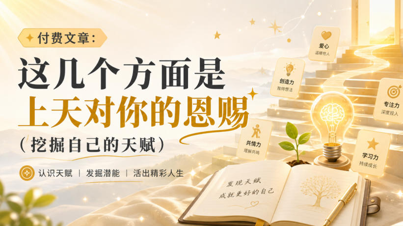 付费文章：这几个方面是上天对你的恩赐(挖掘自己的天赋)网赚项目-副业赚钱-互联网创业-资源整合老八网赚资源