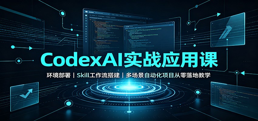 CodexAI实战应用课：环境部署Skill工作流搭建，多场景自动化项目从零落地教学网赚项目-副业赚钱-互联网创业-资源整合老八网赚资源