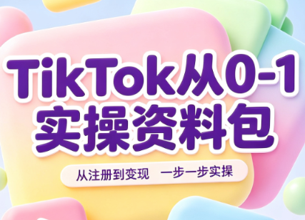 TikTok从0-1实操资料包：养号SOP+爆款公式+投流手册网赚项目-副业赚钱-互联网创业-资源整合老八网赚资源