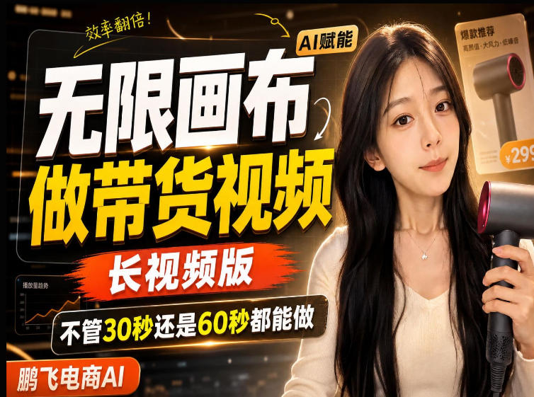 992892b30c4796281fb655cef4c88a24.jpeg 【保姆级教程】无限画布搭建长带货视频,拼接不翻车全程一致,小白跟着步骤也能上手