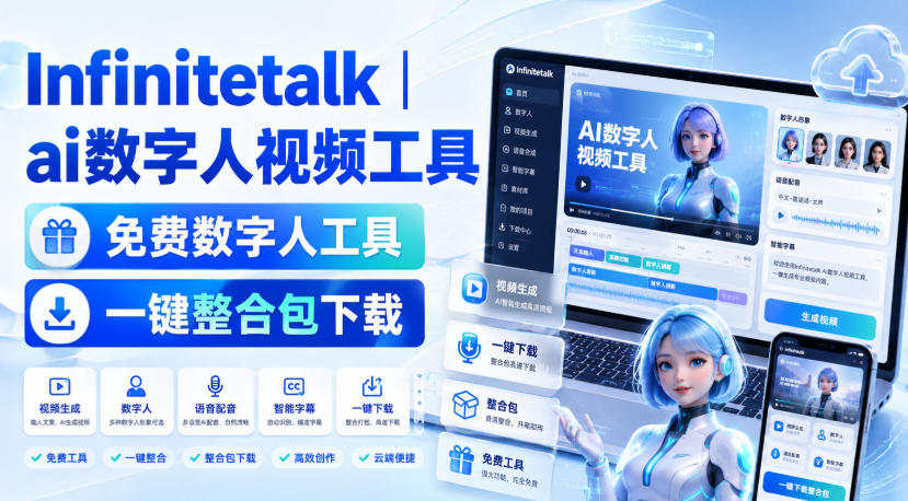 2ff76f8c4cec71111ef46c1c0704af9a.jpeg Infinitetalk丨ai数字人视频工具,免费数字人工具,一键整合包下载