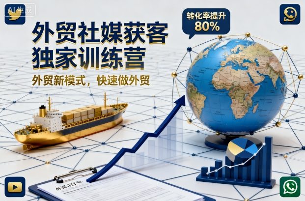 外贸社媒获客独家训练营，外贸新模式，快速做外贸(更新26年08月21日)网赚项目-副业赚钱-互联网创业-资源整合老八网赚资源
