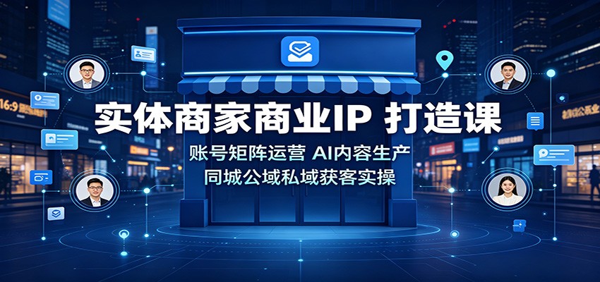 实体商家商业IP打造课：账号矩阵运营，AI内容生产，同城公域私域获客实操网赚项目-副业赚钱-互联网创业-资源整合老八网赚资源