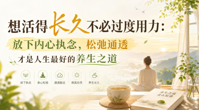 付费文章：想活得长久不必过度用力：放下内心执念，松弛通透才是人生最好的养生之道网赚项目-副业赚钱-互联网创业-资源整合老八网赚资源