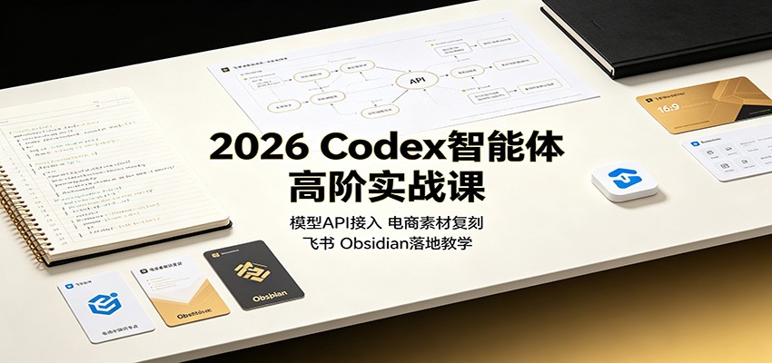 2026 Codex智能体高阶实战课：模型API接入，电商素材复刻，飞书Obsidian落地教学网赚项目-副业赚钱-互联网创业-资源整合老八网赚资源