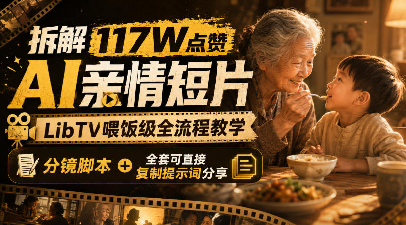 8a715833c63747803a6bbab95cf7a34e.jpeg 拆解117W点赞AI亲情短片,LibTV喂饭级全流程教学,分镜脚本+全套可直接复制提示词分享