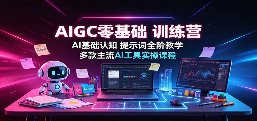AIGC零基础训练营：AI基础认知，提示词全阶教学，多款主流AI工具实操课程网赚项目-副业赚钱-互联网创业-资源整合老八网赚资源