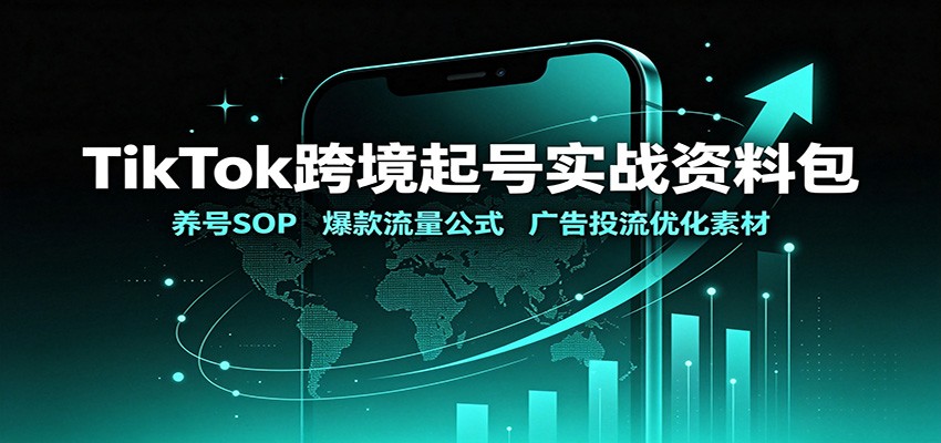 TikTok跨境起号实战资料包：养号SOP，爆款流量公式，广告投流优化素材网赚项目-副业赚钱-互联网创业-资源整合老八网赚资源