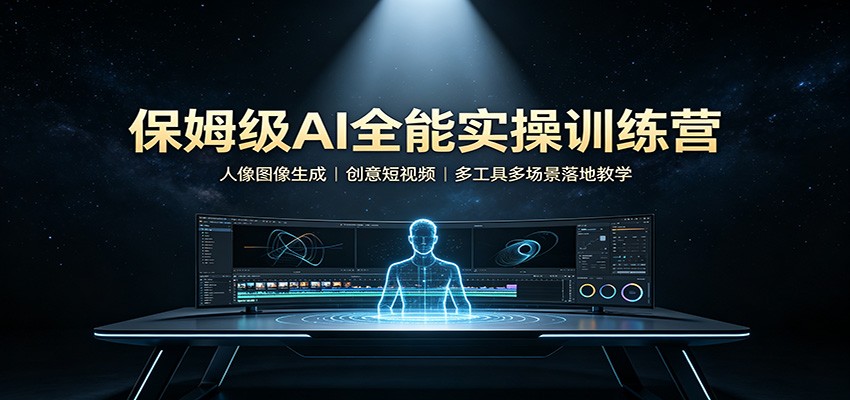 保姆级AI全能实操训练营：人像图像生成，创意短视频，多工具多场景落地教学网赚项目-副业赚钱-互联网创业-资源整合老八网赚资源