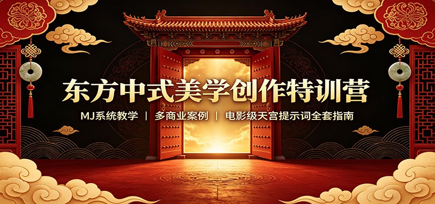 东方中式美学创作特训营：MJ系统教学，多商业案例，电影级天宫提示词全套指南网赚项目-副业赚钱-互联网创业-资源整合老八网赚资源