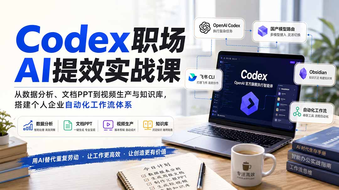 5f0fc039b2e92a4f71073a48bb4535b2.jpeg Codex职场AI提效实战课:从数据分析、文档PPT到视频生产与知识库,搭建个人企业自动化工作流体系