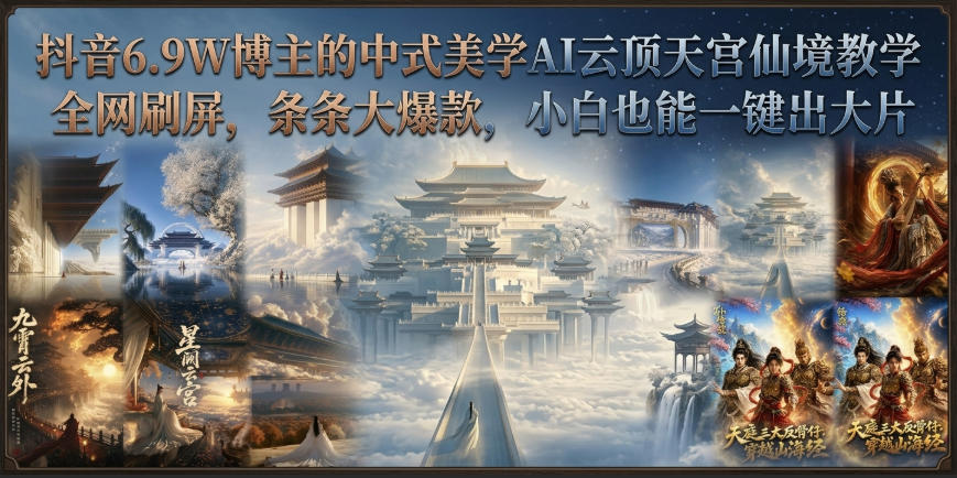 dbd135a4b4480933e9103dab316f2ea4.jpeg 抖音6.9W博主的中式美学AI云顶天宫仙境教学,全网刷屏,条条大爆款,小白也能一键出大片