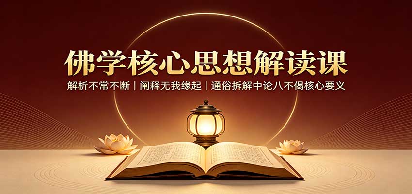 佛学核心思想解读课：解析不常不断，阐释无我缘起，通俗拆解中论八不偈核心要义网赚项目-副业赚钱-互联网创业-资源整合老八网赚资源