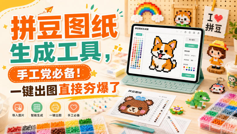 拼豆图纸生成工具，手工党必备！一键出图直接夯爆了网赚项目-副业赚钱-互联网创业-资源整合老八网赚资源