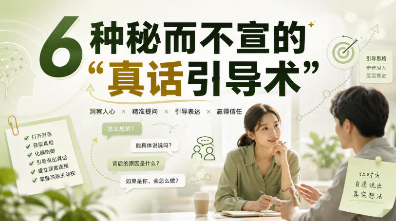 付费文章：6种秘而不宣的“真话引导术”网赚项目-副业赚钱-互联网创业-资源整合老八网赚资源