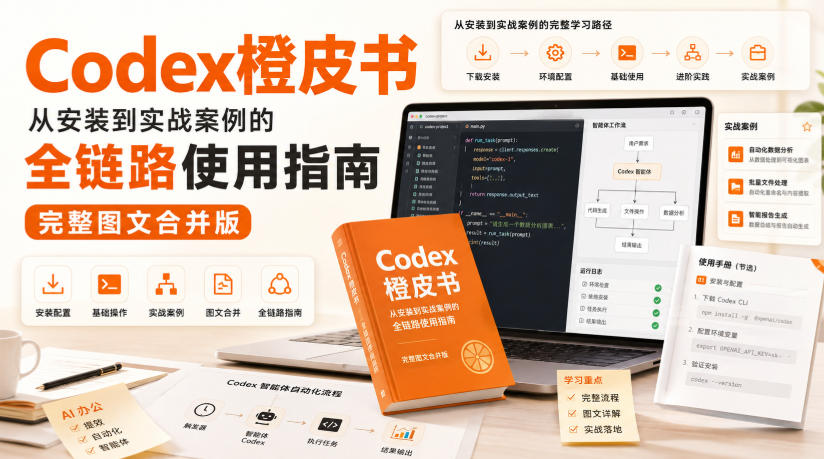 Codex橙皮书，从安装到实战案例的全链路使用指南，完整图文合并版网赚项目-副业赚钱-互联网创业-资源整合老八网赚资源