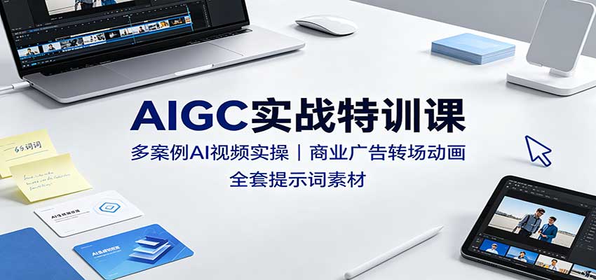 AIGC实战特训课：多案例AI视频实操，商业广告转场动画，全套提示词素材网赚项目-副业赚钱-互联网创业-资源整合老八网赚资源