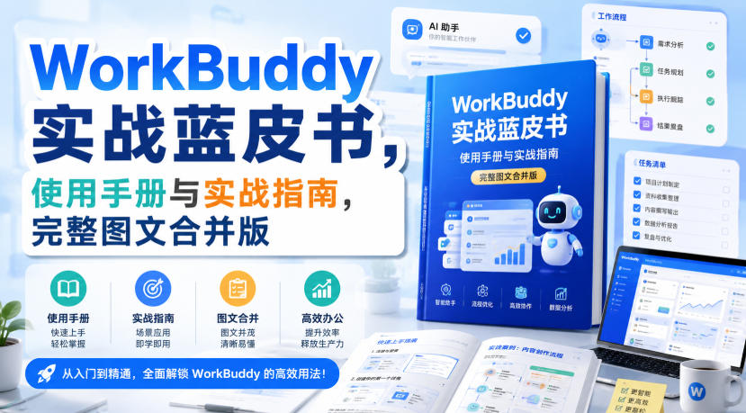 fb15b9c475c0952ea0e5dd102cbbc625.jpeg WorkBuddy实战蓝皮书,使用手册与实战指南,完整图文合并版