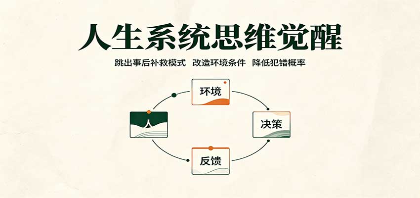 人生系统思维觉醒：跳出事后补救模式，改造环境条件，降低犯错概率网赚项目-副业赚钱-互联网创业-资源整合老八网赚资源
