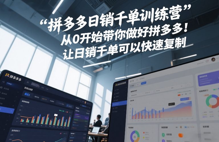 fe45429536731ed69c04c1add37cdf3f.jpeg 拼多多日销千单训练营,从0开始带你做好拼多多,让日销千单可以快速复制(更新26年8月)