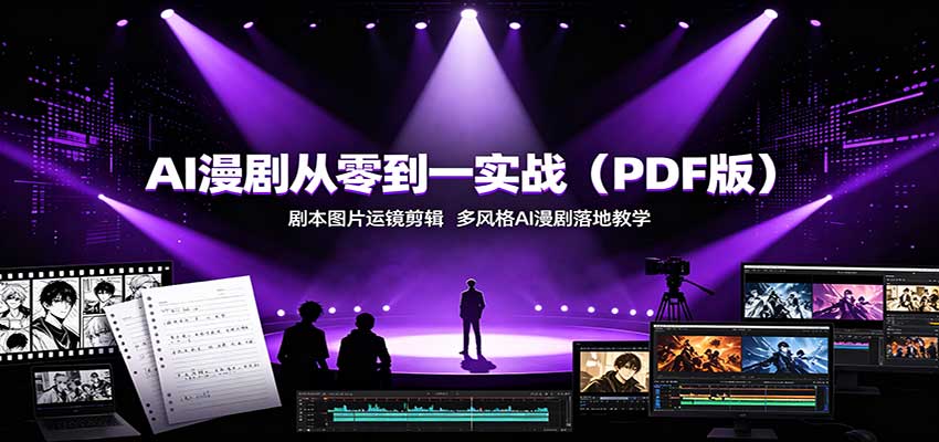 AI漫剧从零到一实战(PDF版)：剧本图片运镜剪辑，多风格AI漫剧落地教学网赚项目-副业赚钱-互联网创业-资源整合老八网赚资源